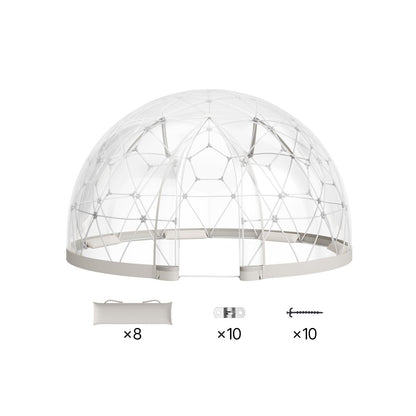 VEVOR Garden Dome Tent, 12 x 7.2 ft Clear Bubble Tent House for 4–7 Person, Waterproof PVC Geodesic Dome Greenhouse with Ventilated Window, Outdoor Igloo