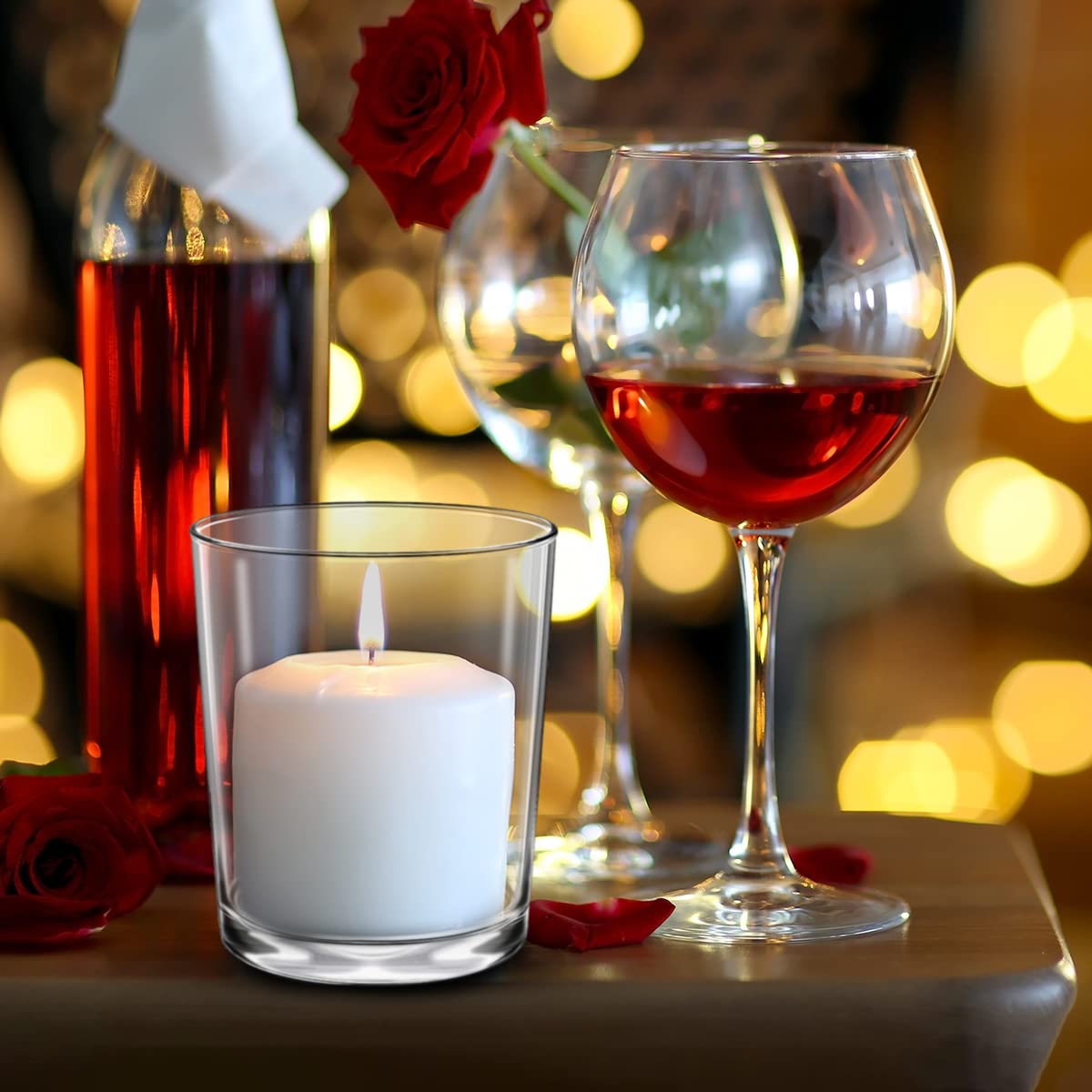Amusaer 2.0 Inch White Votive Candles, Unscented Wax 12 Hour 1.5'' Diameter Candles for Wedding, Party & Home, 24 Packs