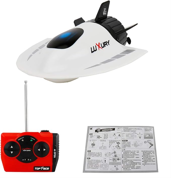 GoolRC Mini RC Submarine Boat Remote Control Waterproof Diving Toy (White)