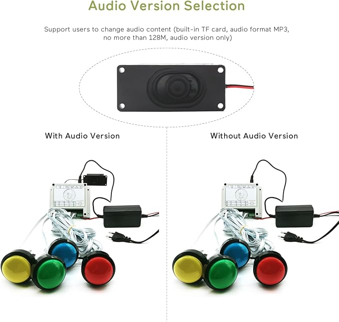 Escape Room Props 5 Colors Buttons Mechanism Press It In Order To Control 12V Magnet Lock For Exit Game Owner Player Adventurer (7 Buttons No Audio)