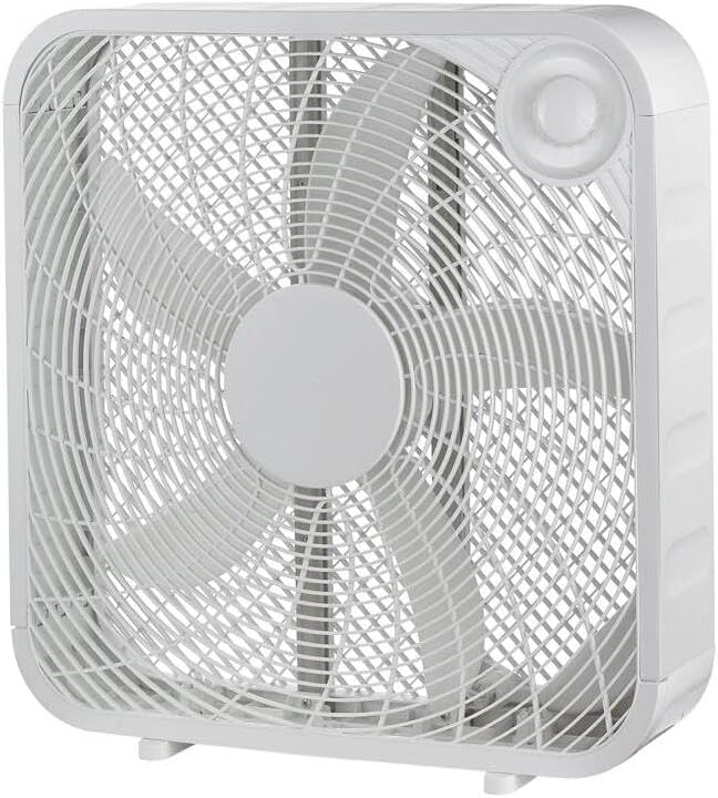 PerfectAire 20-Inch High-Performance 3-Speed Box Fan - Ideal for Home Cooling & Air Circulation