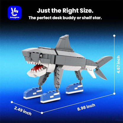 Shark Building Set Italian brainrot Toy Viral Meme Shark Building Kit Poseable Tralalero Tralala Toy for Kids Ages 6+ Creative Gift with Adjustable Jaw &amp Tail