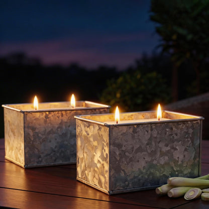 Citronella Candles Outdoor, 2-Wick 24oz Large Citronella Candle, Outdoor Candles up to 160 Hours Burning,2 Pack Soy Wax Summer Candle for Outside Patio Camping, Indoor Emergency or Survival