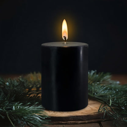 Black Pillar Candles Set of 3 - Dripless Unscented - 3x4, 3x6 & 3x8 inches Decorative Candles for Home Decor & Table Centerpieces
