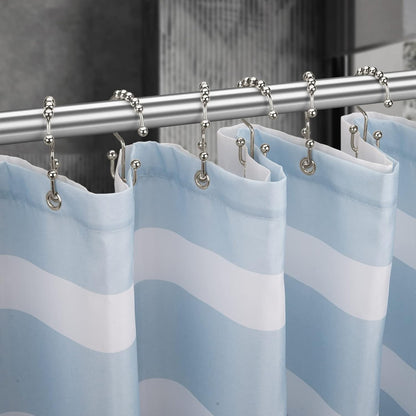 Titanker Shower Curtain Hooks - Rust Resistant Metal Double Glide for Easy Use | Set of 12, Nickel Finish