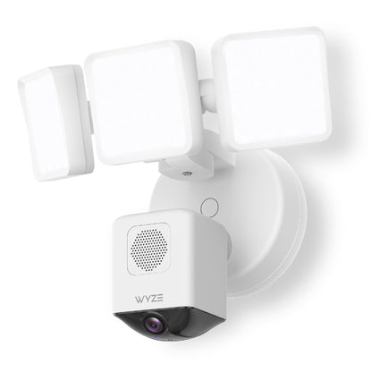 WYZE Floodlight Camera Pro, PCMag Editors' Choice 3000-Lumen LEDs, 2.5K HD Outdoor Security Camera, 180° Wide View, Motion Detection, Color Night Vision, Works with Alexa & Google-White