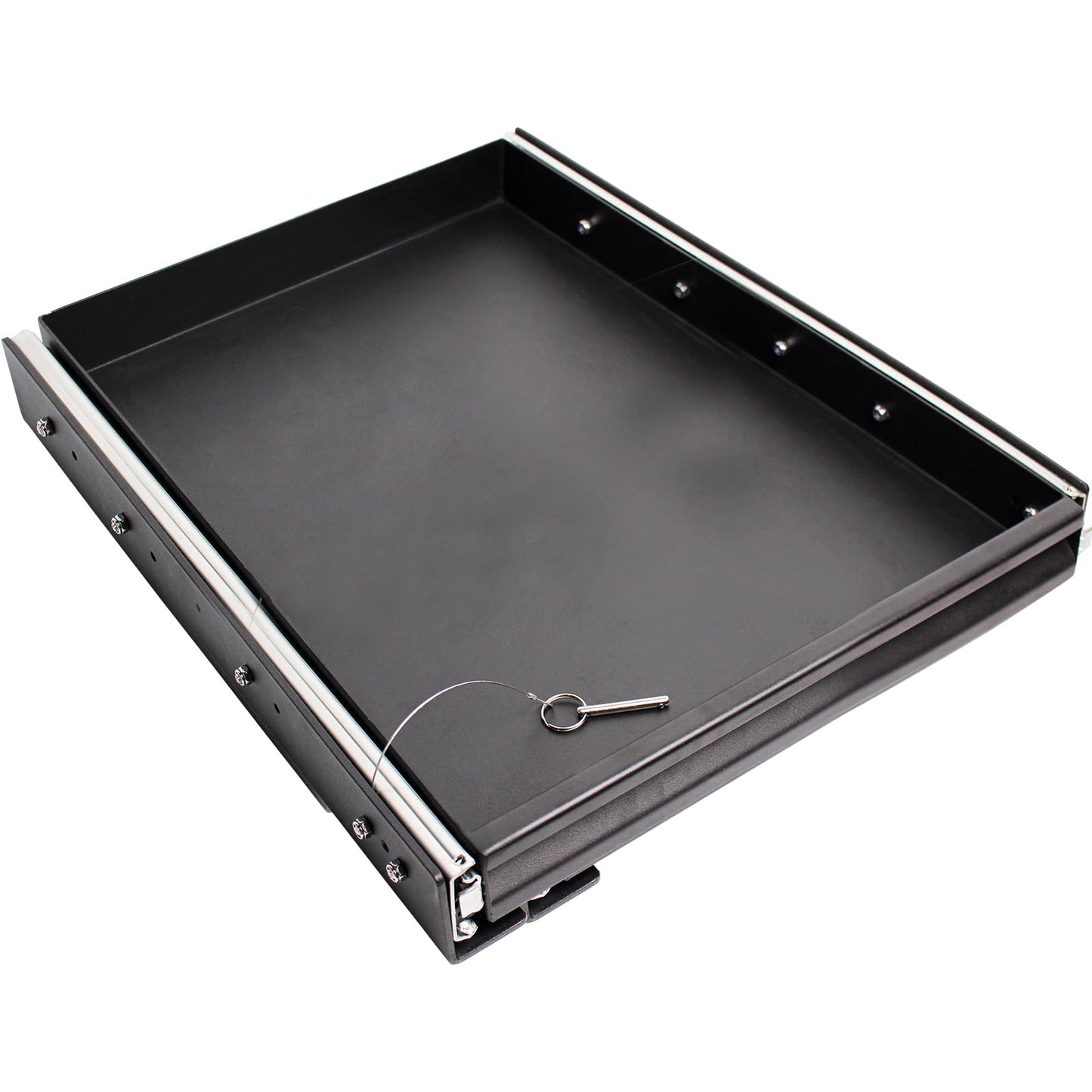 Heavy Duty Steel Sliding Battery Tray,Generator Slide Out Tray for RV, Universal RV Storage Rack for Tools and Outdoor Gear (14"x24"x2.7")
