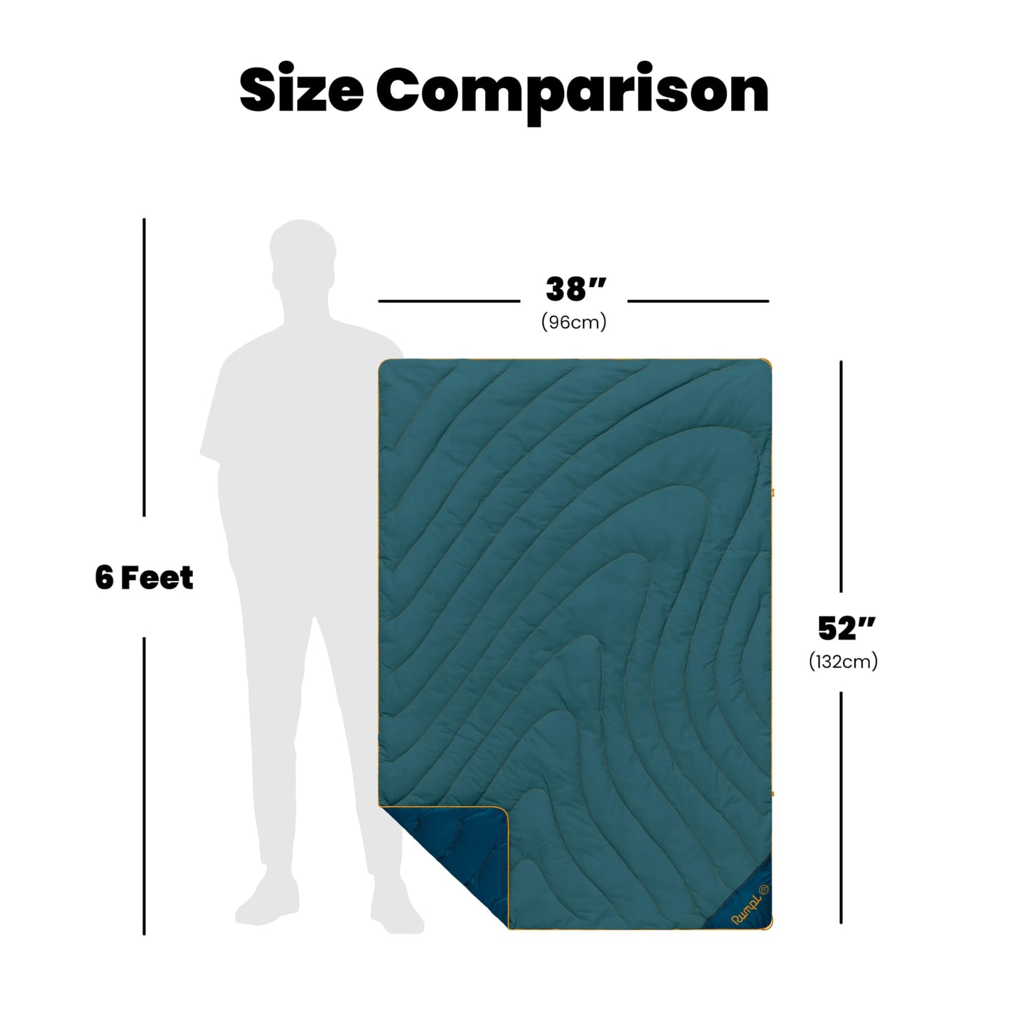 Rumpl Campfire Puffy Spark-Resistant Outdoor Blanket, Throw, Sage Navy