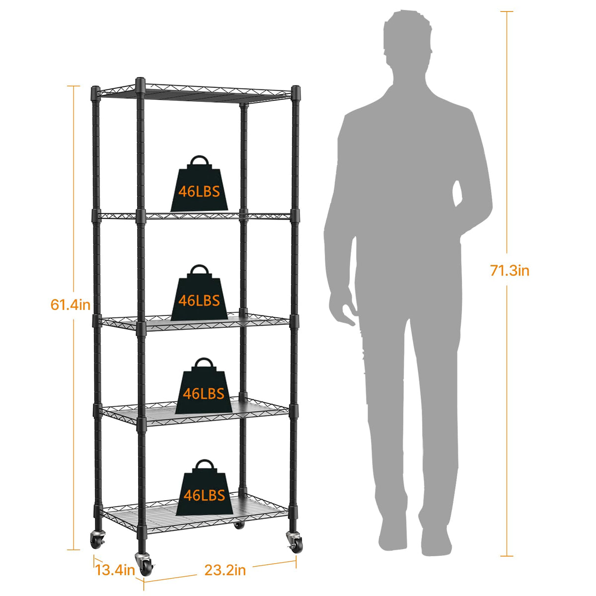 sagrynfp Indoor Greenhouse with Grow Lights, 5 Tier 23.2" L×13.4" W×61.4" H Mini Greenhouse, Grow Light Shelf with Tent and Thermometer, with 72W Full Spectrum Growing Lamps for Seed Starting