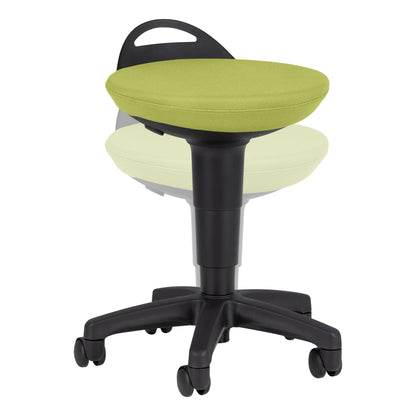 Rolling Adjustable-Height Padded Stool - Fern Green
