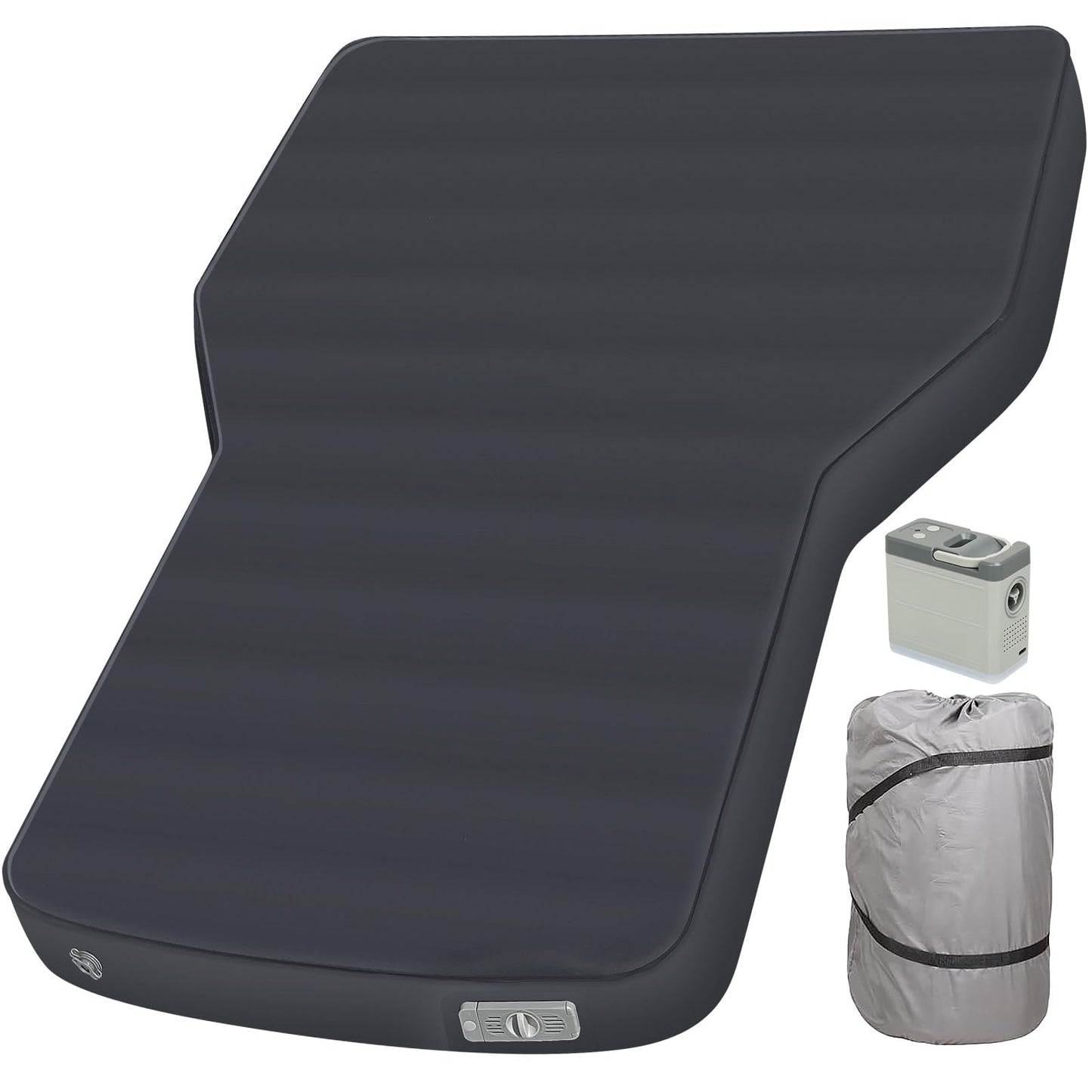4-Inch Hybrid Air Foam Tesla Model Y Mattress, Self-Inflating SUV Car Sleeping Pad with Multi-Functional Rechargeable Pump, Comfortable & Flat Car Bed for Camping or Travel (Anthracite Gray)