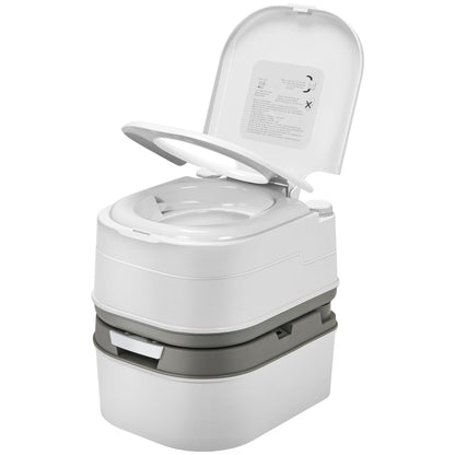 YITAMOTOR Portable Toilet Camping Porta Potty with Paper Collection 6.34 Gallon, Indoor Outdoor RV Toilet with Handle Pump, Leak-Proof OutdoorToilet for RV Travel, Boat, Trips, White