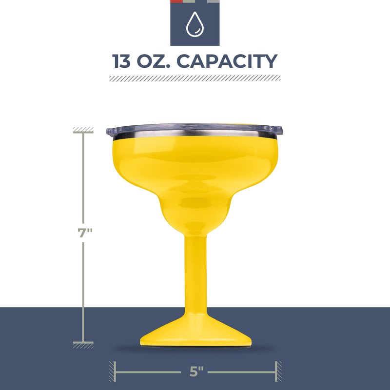 ORCA Rita | Temperature Insulated, Stainless Steel Margarita Glass, Lidded Tumbler for Cocktails, Wine & Cold Drinks — Pearl Gloss