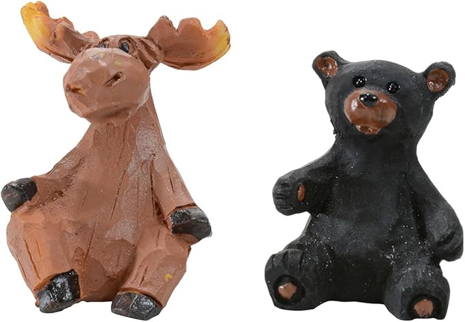 BLACK FOREST DECOR Bears vs Moose Tic Tac Toe Game - Rustic Family Game for Cabins