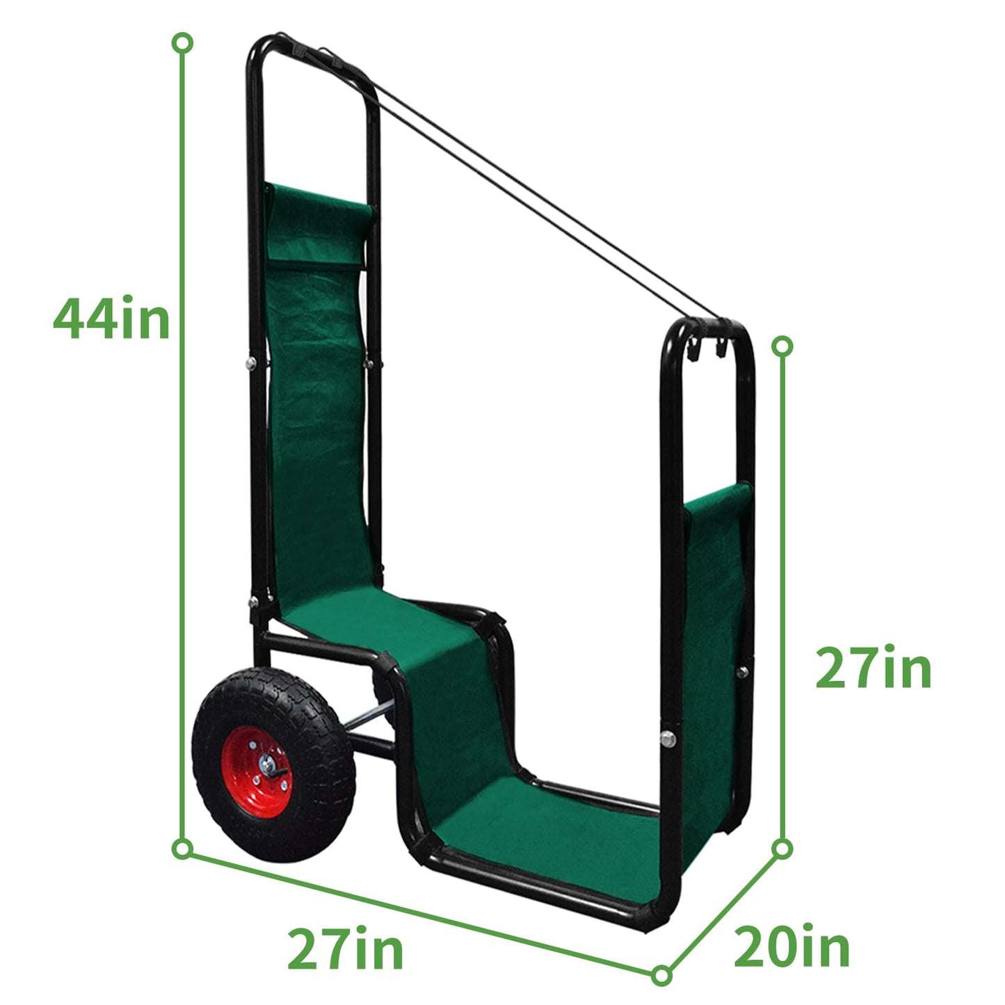 KAIDIDA Firewood Cart with Wheels: 44 X 27 X 20 in Heavy Duty 260 lbs Load Capacity Waterproof Easy Assembly Rack for Indoor Garden Backyard Fireplace Men Women Use with Rubber Wheels