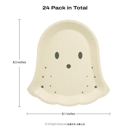 Cheerland Pastel Halloween Paper Plates Cute Ghost Party Decorations Pastelween Disposable Tableware for Spooky Birthday Baby Shower Trick or Treat Classroom Summerween Party Supplies 24pcs