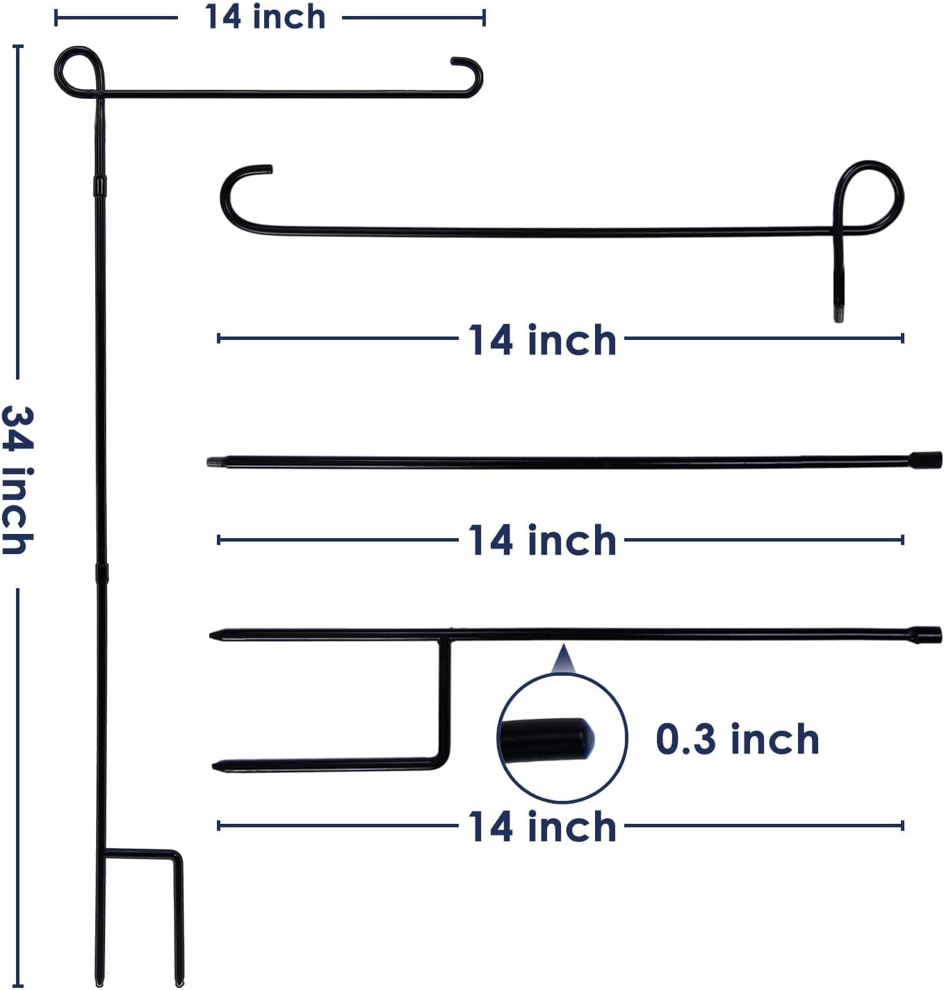Skiennix Garden Flag Stand - Premium Metal Holder for Seasonal Flags | Weather-Proof & Sturdy Design
