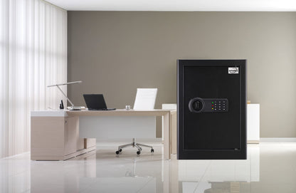Tenamic Safe Box 2.2 Cuft Fireproof Waterproof Home Safe, Keypad Large Lock Box Cabinet Safes, Solid Alloy Steel Office Hotel Home Safe, Black