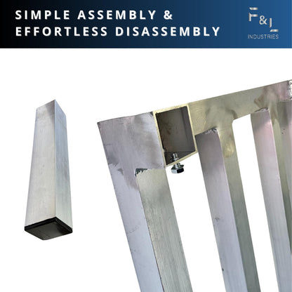 F&L Heavy-Duty Aluminum Dunnage Rack – 1850 lb Capacity, All-Welded Aluminum Storage Platform Designed for Warehouses, Restaurants, Retail Backrooms, and Industrial Use (24"x14"x8")