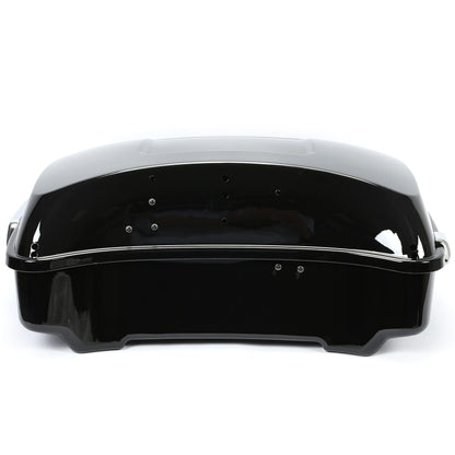 ECOTRIC Chopped Luggage Trunk W/Pad Compatible with 2014-2024 Harley Touring Road King Road Glide Street Glide Electra Glide Tail Box Trunk with Backrest