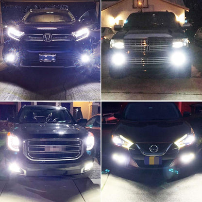 AUXLIGHT H10 LED Fog Light Bulbs, 2400 Lumens, Aluminum, 6000K Xenon White, Replacement for 9145 9140 9045 9155