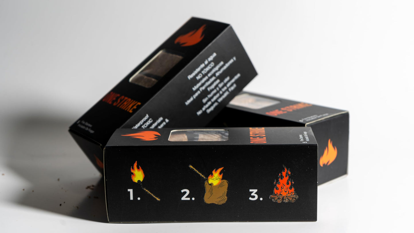 One Strike Fire Starters – Waterproof, Eco-Friendly Wood & Wax Cubes, 30+ Min Burn, for Camping, Grill, Fireplace & Fire Pit (125 Count)