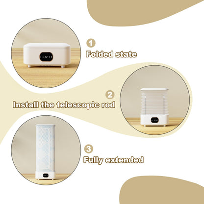 Portable Clothes Dryer, 1000W Foldable Automatic Drying Machine with Remote Control, Compact Laundry Dryer for Home, Apartment & Travel Use