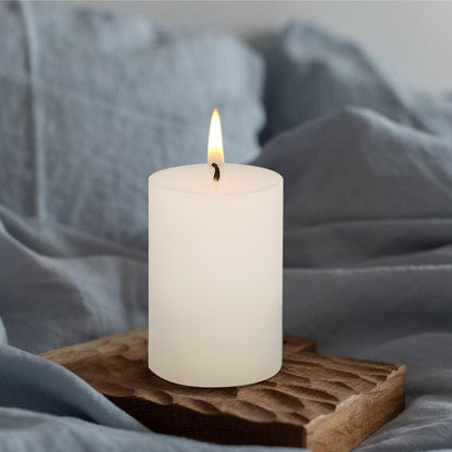2.75“ x 4” Hand Poured Unscented Candles, Dripless Pillar Candles Set of 6, Long Burning, Burn Time Approx. 40 Hours, Rustic, Weddings, Dinner Parties, Christmas, and Home Décor （Ivory）