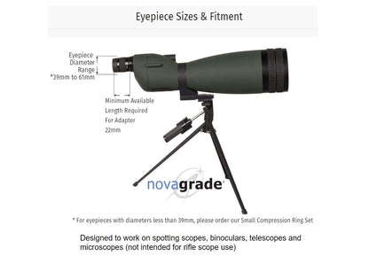 Novagrade Universal Spotting Scope Phone Adapter - Double Grip Telescope Phone Mount for Digiscope Photography & Binoculars Mount for iPhone that Fits Almost all Smartphones on the Market, Made in USA