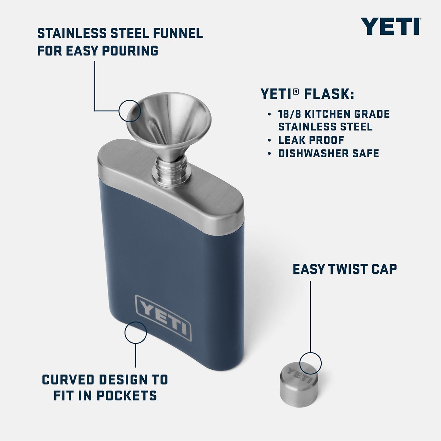 YETI 7 oz Flask with Color Matching Set of Shot Glasses, Tropical Pink