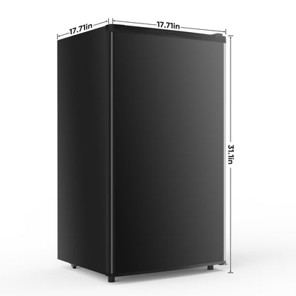 NEWBULIG Mini Fridge with Freezer 3.2 Cu.Ft Small Refrigerator for Office, Dorm, Small Fridge with Adjustable Thermostat, Energy Saving, Singel Door, Black