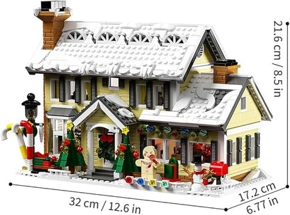 Winter Christmas Holiday House Building Set Holiday Village Blocks Christmas House Gifts for Adults and Teen (1431pcs)