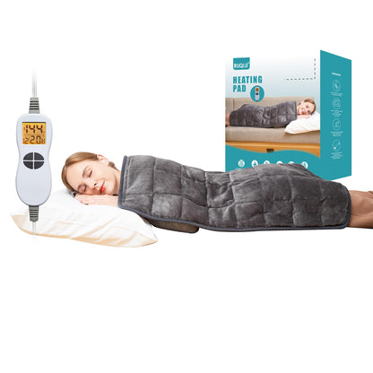 Ruqiji 17''x33'' XXXL King Size Heating Pad with 120 Minutes Auto Shut Off&6 Temperature Settings, Flannel Electric Heating Pad/Pain Relief for Back/Neck/Shoulders/Menstrual Pain/Leg Cramp (Dark Blue)