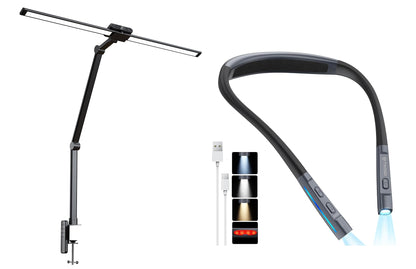TROND LED Neck Reading Light LED Clamp Desk Lamp with Remote