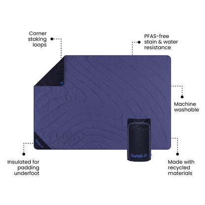 Rumpl Overland Mat – Waterproof, Padded Ground Cover and Blanket, Marionberry