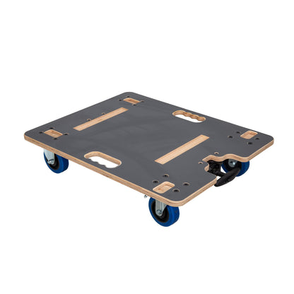 Crossrock Rack Case Transport Dolly with Telescopic Pull Handle, Heavy-Duty Rolling Platform for 11" & 13.7" Depth Rack Cases, Smooth Casters, Stackable Equipment Cart (CRA980U-TL-350)