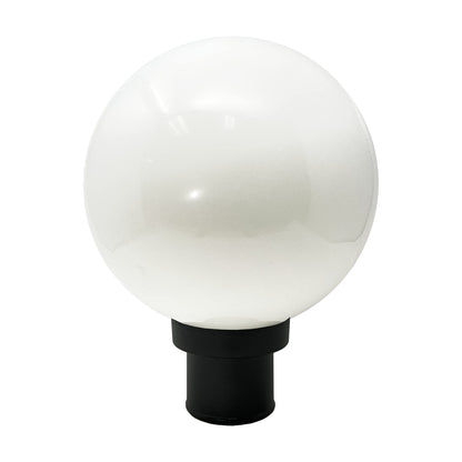 KastLite Lamp Post Globe Combo | 10in White Acrylic Lens | Black Fitter | Fits 3in Posts | Includes 5000K LED Bulb | Model KL-X-20010-W