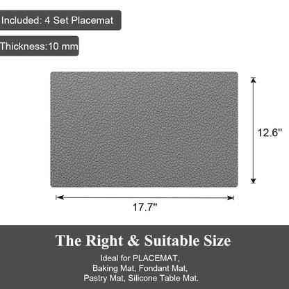 ME.FAN Silicone Placemats [17.7''x12.6''] Heat-Resistant Thicken Non-Slip Tablemats Non-Skid Table Mats Set of 4 (Dark Orange)