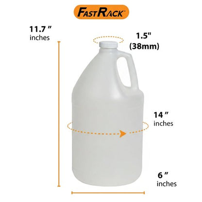 FastRack 4-Pack 1 Gallon Water Bottle Plastic Jug Container with Lid | White Food Grade Gallon Water Jug, BPA-Free, Leak-Proof Pitcher With Lid Fermentation, Brewing, Storage & More