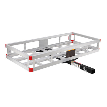 MaxxHaul 70108 Aluminum Cargo Carrier With High Side Rails- Trailer Hitch Mount For RV's, Trucks, SUV's, Vans, Cars With 2" Hitch Receiver - 500-lb Load Capacity, Grey, 49" x 22.5"