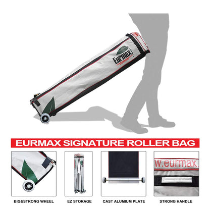 Eurmax USA 10x20ft Pop Up Canopy, Commercial Instant Tent for Outdoor Events, Patented No-Tip Rolling Storage Bag with 6 Sandbags,UV & Water Resistant,Heavy Duty Portable Shelter Gazebo,Beige