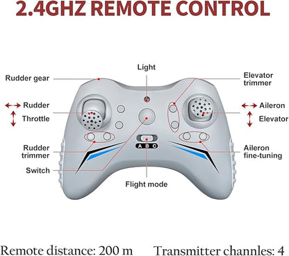 HAWK'S WORK 4 Channel RC Plane Remote Control Airplane Cessna Ready to Fly Brushless Motor 6-axis Gyro Stabilizer 3 Flight Mode Stunt Flying Easy Trainer for Beginner &amp Kid