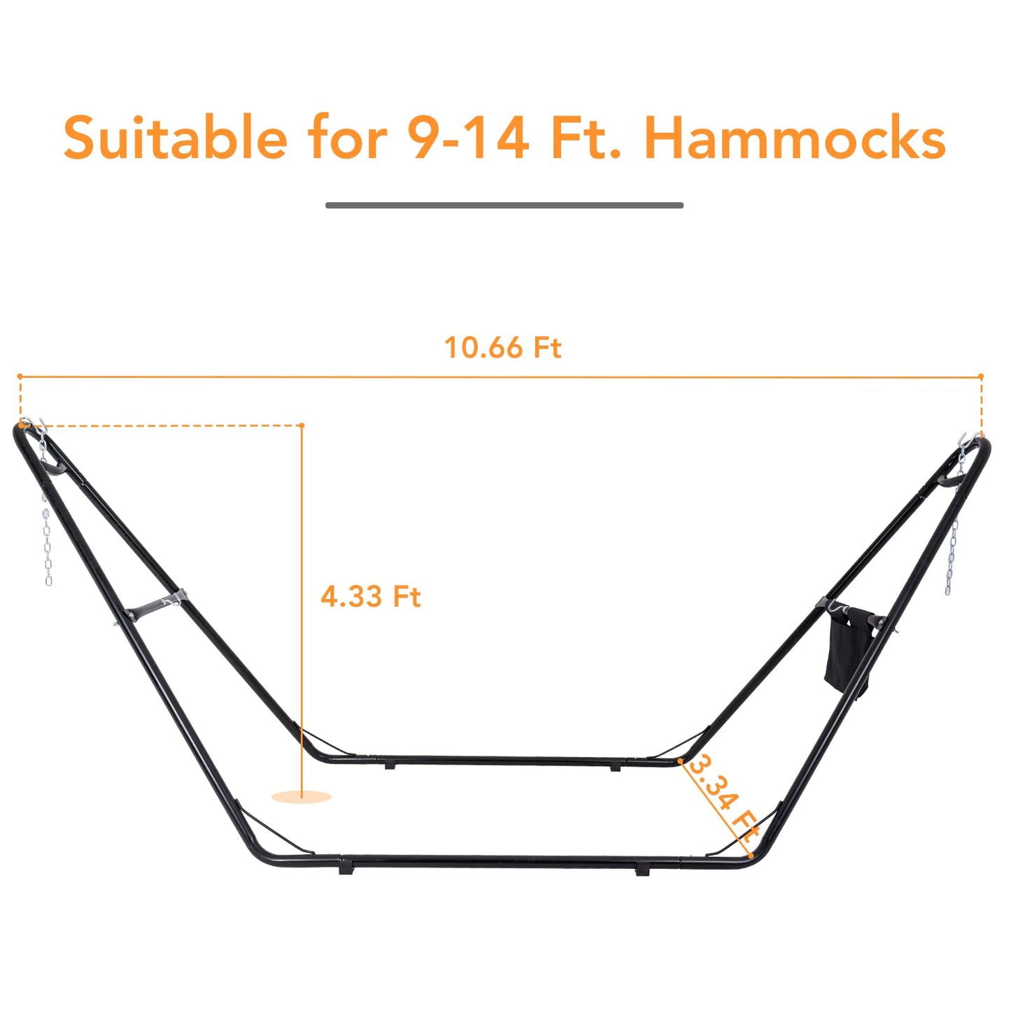HARBOURSIDE HAMMOCKS Hammock Stand Only, 550 LBS Capacity Heavy Duty Hammock Frame for 2 Person Hammock, Fits Hammocks 9 to 14 Ft., for Indoor Outdoor Use