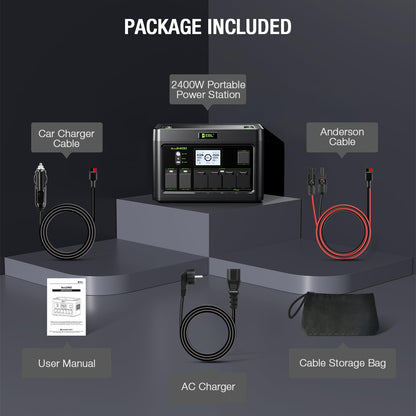 EBL 2400W Portable Power Station LiFePO4 Battery,1843.2Wh Solar Generator,Home Battery Backup,12 Outlets(2400W AC Outlets), USB-C PD 100W,2Hrs Quick Charge,Home Emergency, RV Trip