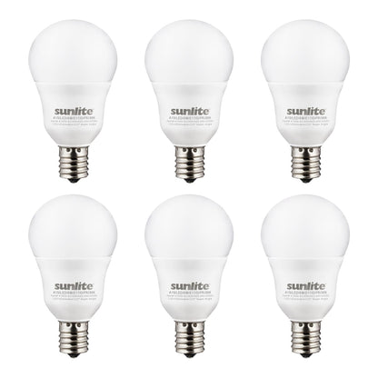 Sunlite A15 E17 LED Bulb, 6W (40W Equivalent), 480 Lumens, Dimmable, 6 Pack, Frosted Finish, 2700K Soft White