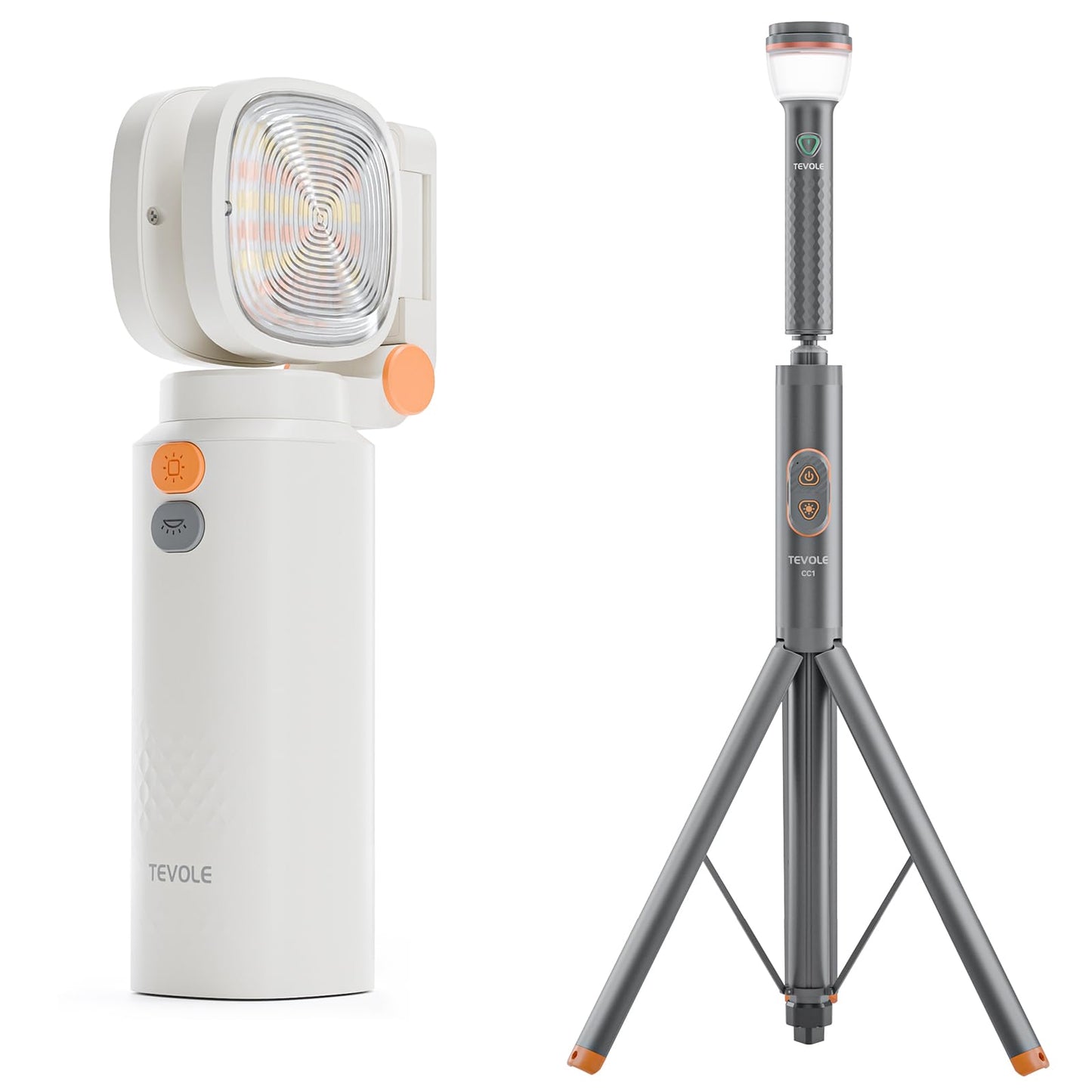 TEVOLE Camping Light Telescopic Collapsible 800 Lumens IP65 Waterproof with Product Image 4-in-1 Camping Light, Work Light, Video Flashlight 2000LM Rechargeable