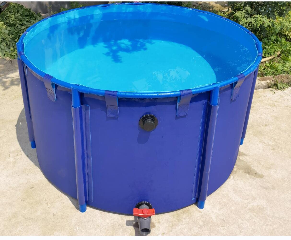 Canvas Fish Pond PVC Frame Above Ground Fish Pond 6.5ftx3ft Portable Aquaculture Tank for Koi Culture Agricultural Irrigation Water Storage Tank,Belt frame/3100L
