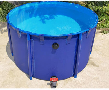 Canvas Fish Pond PVC Frame Above Ground Fish Pond 6.5ftx3ft Portable Aquaculture Tank for Koi Culture Agricultural Irrigation Water Storage Tank,Belt frame/3100L