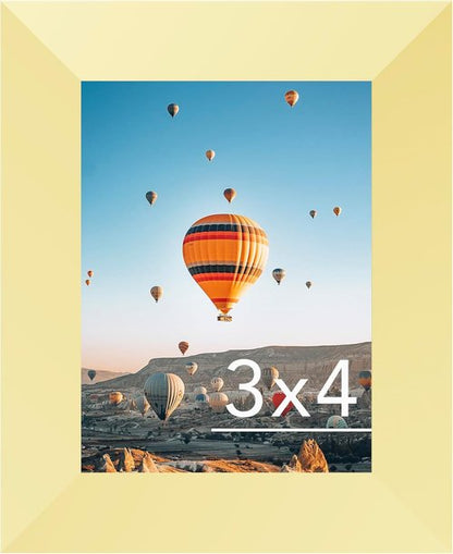 JCJMY Gold 3x4 Picture Frame - Versatile Wall & Tabletop Display with Shatter-Resistant Plexiglass