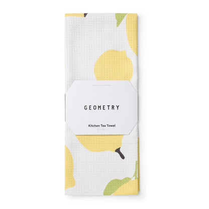 GEOMETRY Kitchen Tea Towels - Quick Dry Microfiber Dish Towels for Kitchen Sunny Lemons, 18" x 30" 1 Pack